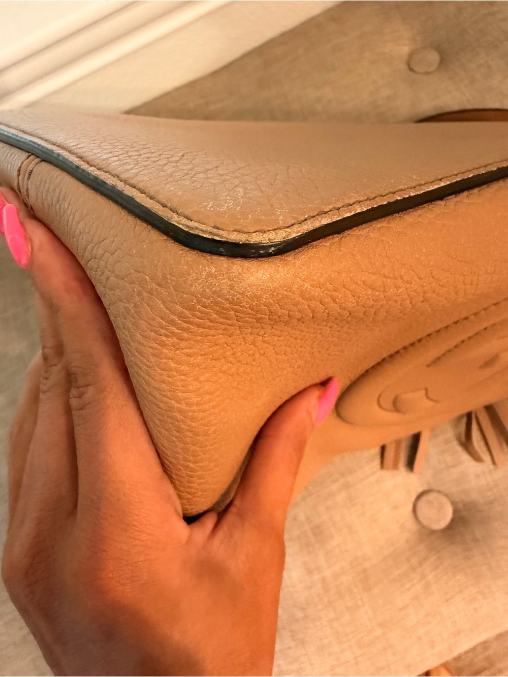 Gucci Tan Leather Soho Tassel Shoulder Bag - Picture 7 of 10